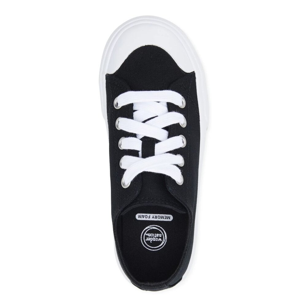 Wonder Nation Little & Big Boys Casual Sneakers Lace Up Shoes Memory Foam Black - Picture 4 of 10